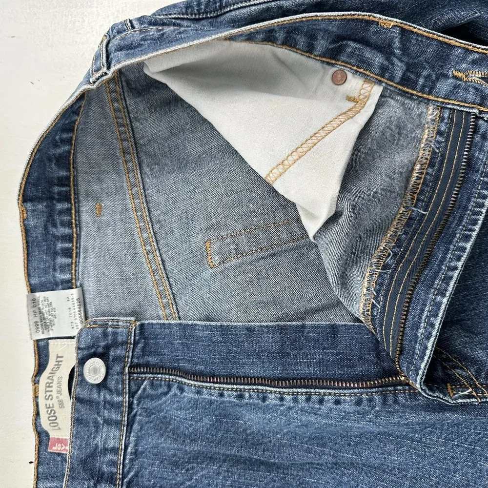 VTG Y2K Levi's 569 Loose Straight Jeans Men 38x32 Blue Baggy Medium Wash Skater